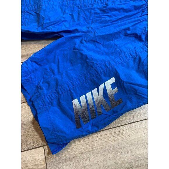 NIKE Vintage 80s 90s Lined Logo Shorts Blue Medium/Large? See Measurements - Picture 6 of 9